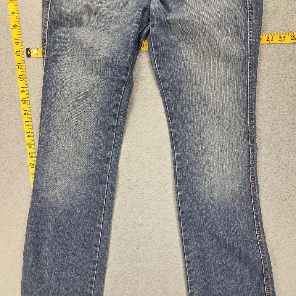 Diesel Jeans Womens 26x34 Blue Medium Wash Slim Bootcut Embroidered Italy - Picture 9 of 16